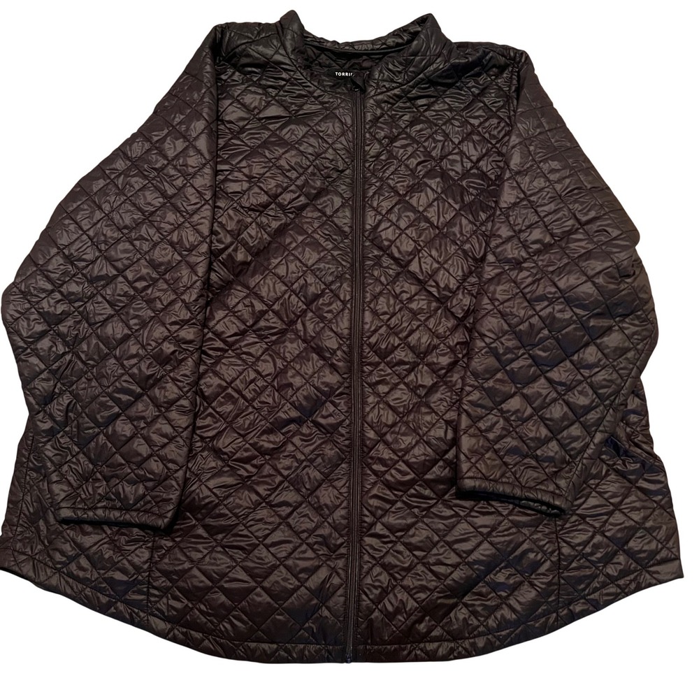 Torrid Black Diamond Quilted Puffer Jacket Water Resistant Plus Size 6x 6xl READ